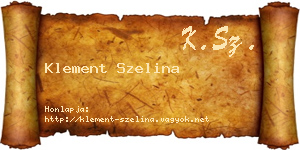 Klement Szelina névjegykártya